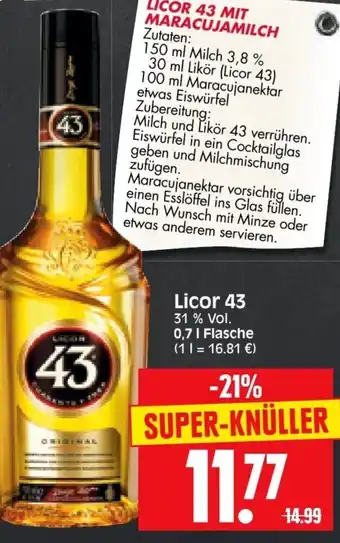 Edeka Herkules Licor 43 0,7 L Flasche Angebot