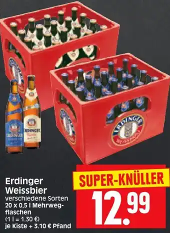 Edeka Herkules Erdinger Weissbier 20x0,5 L Mehrwegflaschen Angebot