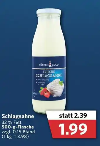 Combi Schlagsahne 500 g Flasche Angebot