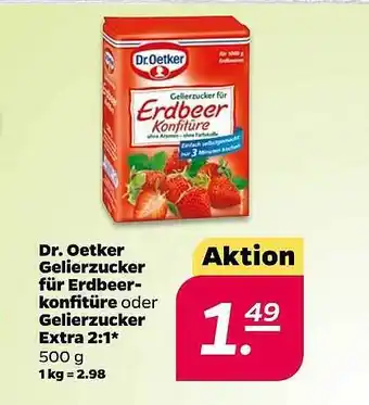 NETTO Dr. Oetker Gelierzucker Für Erdbeer-konfitüre, Gelierzucker Extra 2:1 Angebot