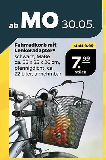 NETTO Fahrradkorb Mit Lenkeradapter Angebot