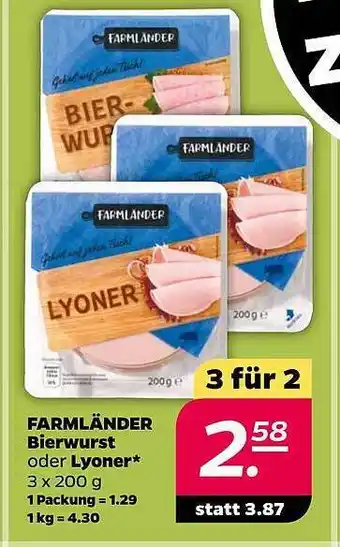 NETTO Farmländer Bierwurst Oder Lyoner Angebot