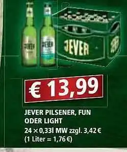 alldrink Jever Pilsener, Fun Oder Light Angebot