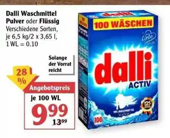 Globus Dalli Waschmittel Pulver Oder Flüssig Angebot