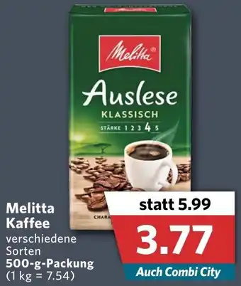 Combi Melitta Kaffee 500 g Packung Angebot