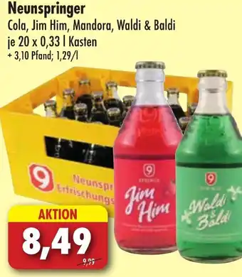 Lösch Depot Neunspringer Cola, Jim Him Mandora, Waldi & Baldi 20 x 0,33 l Kasten Angebot