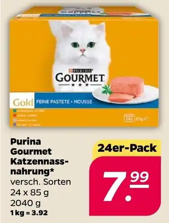 NETTO Purina Gourmet Katzennassnahrung 24 x85 g 2040 g Angebot