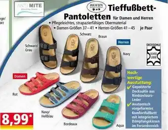 Norma Biofun Tieffußbett-pantoletten Angebot