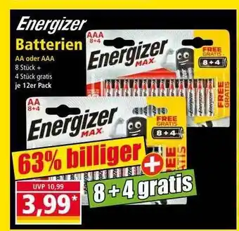 Norma Energizer Batterien Aa Oder Aaa Angebot