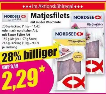 Norma Nordsee Matjesfilets Angebot