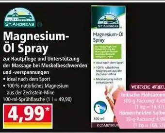 Norma St Andreas Magnesium-öl Spray Angebot