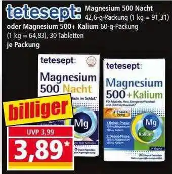 Norma Tetesept Magnesium 500 Nacht Oder +kalium Angebot