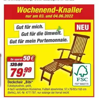 toom Baumarkt Deckchair „bibi“ Angebot