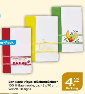 NETTO 2er-Pack Pique-Küchentücher 45 x 70 cm Angebot