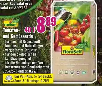 Hornbach Floraself Tomaten und Gemüseerde 40 L Angebot