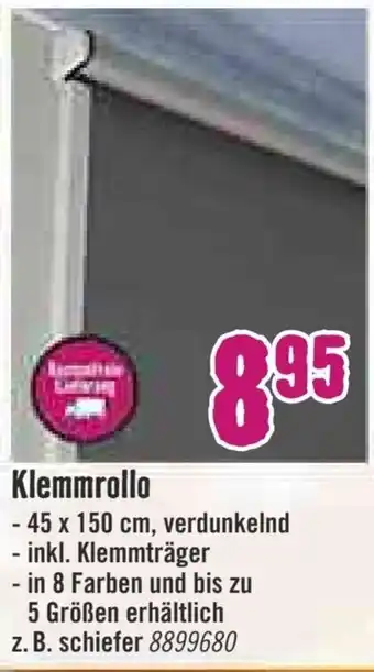 Hornbach Klemmrollo Angebot