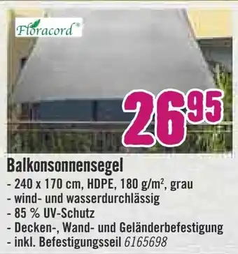 Hornbach Balkonsonnensegel Angebot