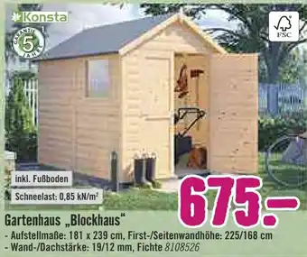 Hornbach Gartenhaus ,,Blockhaus" Angebot