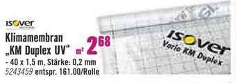 Hornbach Isover Klimamembran ,,KM Duplex UV" Angebot