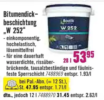 Hornbach Bitumendickbeschichtung ,,W 252" 28 L Angebot