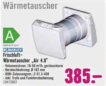 Hornbach Marley Frischluft Wärmetauscher ,,Air 4.0" Angebot