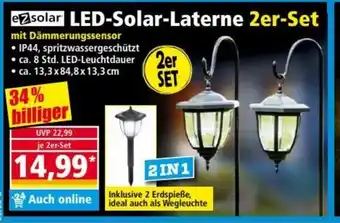 Norma LED Solar Laterne 2er Set Angebot