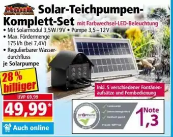 Norma Solar Teichpumpen Komplett Set Angebot