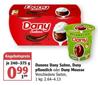 Globus Danone Dany Sahne, pflanzlich o. Mousse 240-375g Angebot