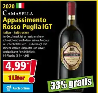 Norma 2020 Camasella Appassimento Rosso Puglia IGT 1 Liter Angebot