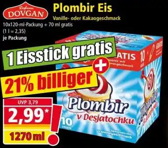 Norma Dovgan Plombir Eis 1270 ml Angebot