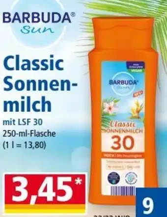 Norma Barbuda Sun Classic Sonnenmilch mit LSF 30, 250 ml Flasche Angebot