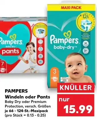 Kaufland Pampers Windeln oder Pants 66-124 St. Maxipack Angebot