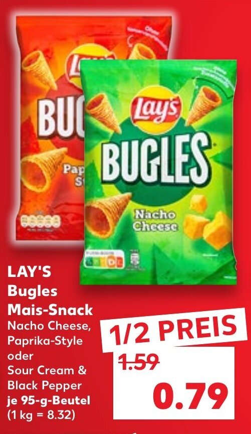 Lay's Bugles Mais Snack 95g Beutel Angebot bei Kaufland