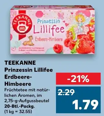 Kaufland Teekanne Prinzessin Lillifee Erdbeere Himbeere 20 Btl. Packg. Angebot