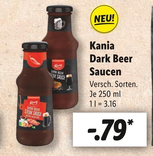 Kania dark beer saucen Angebot bei Lidl