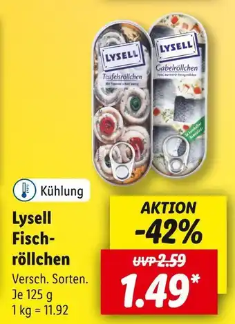 Lidl Lysell fischröllchen Angebot