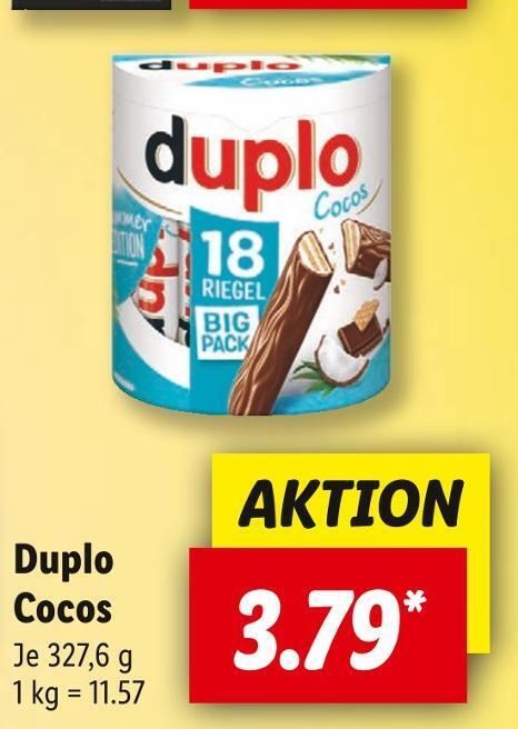 Lidl Duplo riegel cocos Angebot