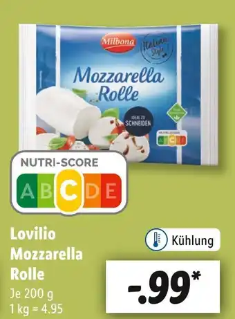 Lidl Lovilio mozzarella rolle Angebot