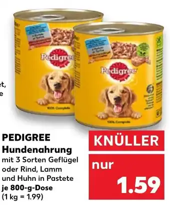 Kaufland Pedigree Hundenahrung 800 g Dose Angebot