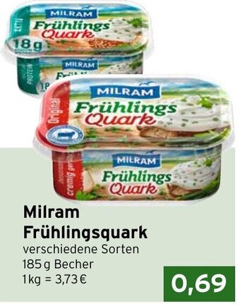 CAP Markt Milram Frühlingsquark 185 g Becher Angebot