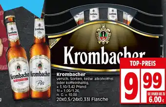 Elli Markt Krombacher 20x0,5/24x0,331 Flasche Angebot