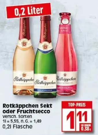 Elli Markt Rotkäppchen Sekt oder Fruchtsecco 0,2l Flasche Angebot