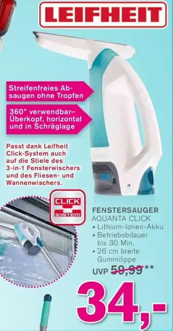 KODi Leifheit Fenstersauger Aquanta Click Angebot