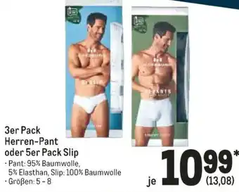 METRO 3er Pack Herren Pant oder 5er Pack Slip Angebot