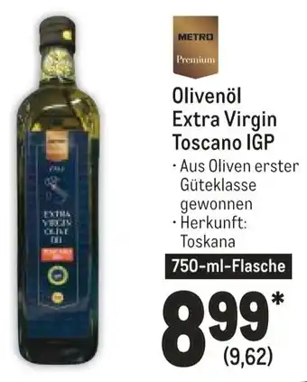 METRO Metro Premium Olivenöl Extra Virgin Toscano IGP 750 ml Flasche Angebot