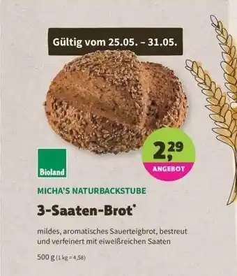 Denns BioMarkt Micha's Naturbackstube 3-saaten-brot Angebot