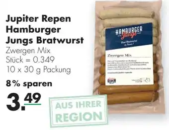 Handelshof Jupiter Repen Hamburger Jungs Bratwurst 10x30 g Packung Angebot