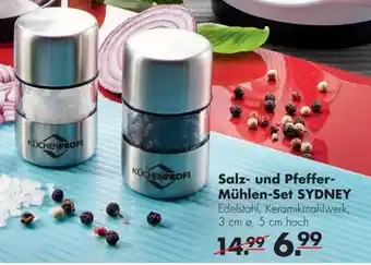 Handelshof Küchen Profi Salz und Pfeffer Mühlen Set Sydney Angebot