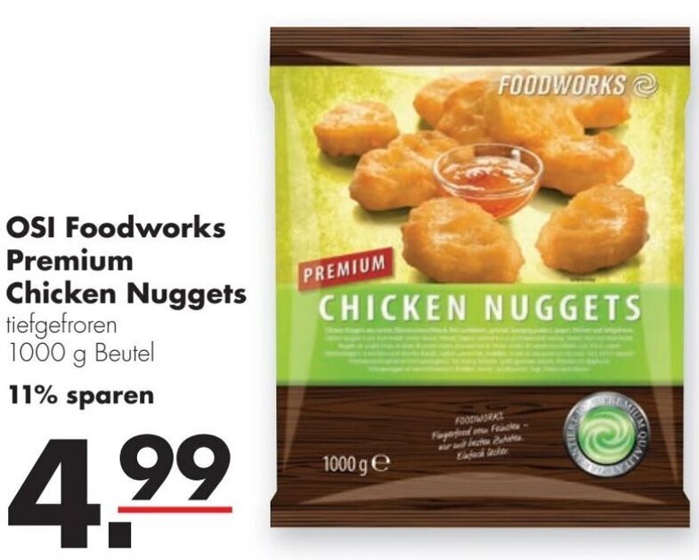 OSI Foodworks Premium Chicken Nuggets 1000 g Beutel Angebot bei Handelshof
