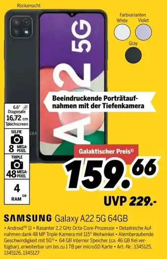 MEDIMAX Samsung Galaxy A22 5G 64GB Angebot